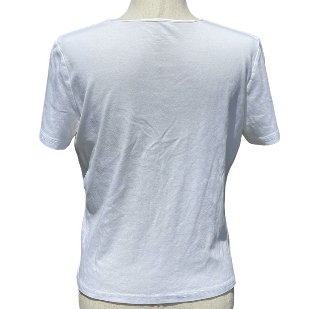 Christopher & Banks 100% cotton white classic tee with elevated neckline M - Picture 10 of 16
